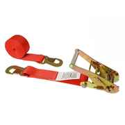 US CARGO CONTROL 2" x 12' Red Car Tie Down Strap w/ Flat Snap Hooks 5112FSH-RED